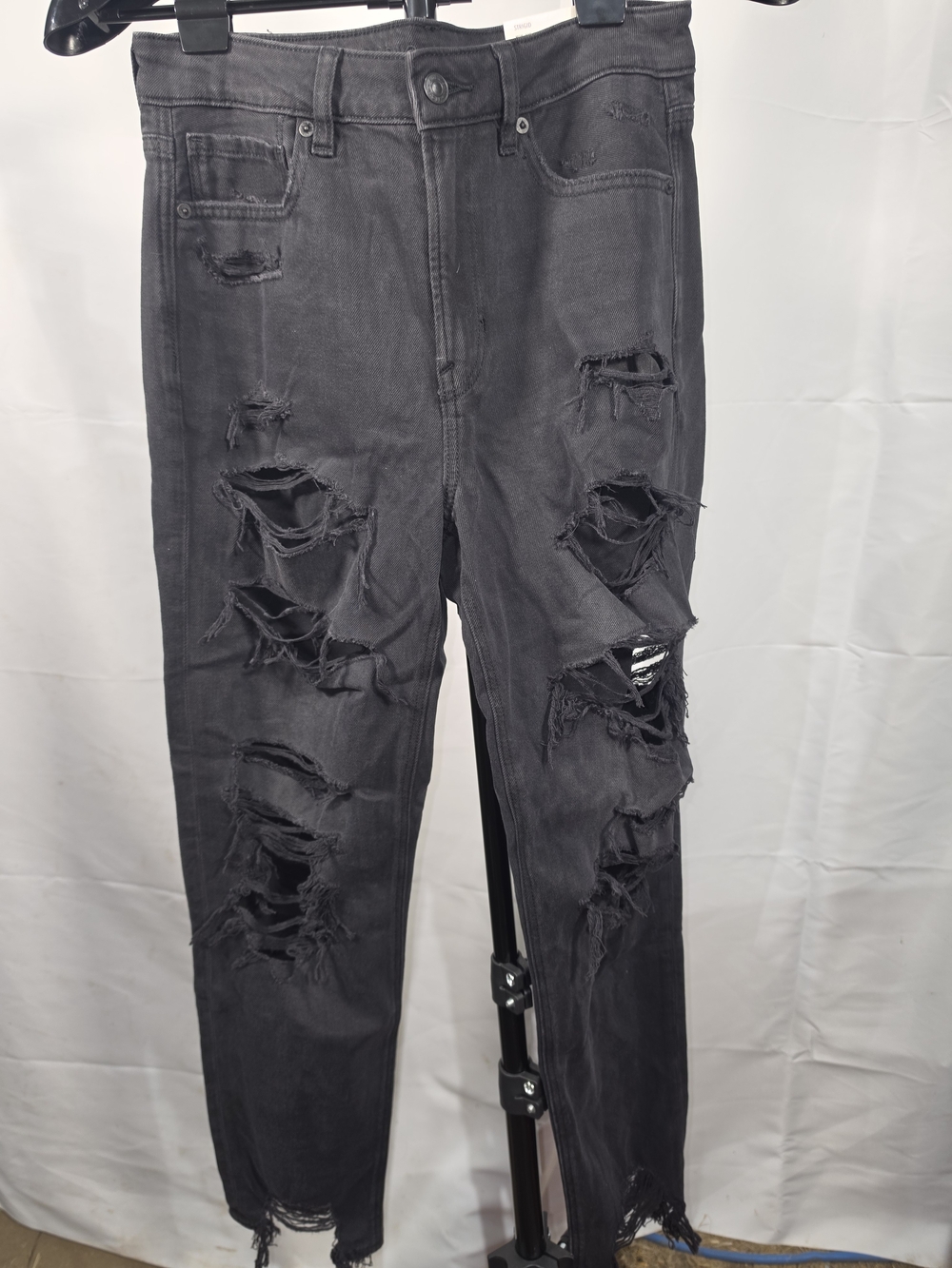 American Eagle Outfitters Distressed Black Skinny Streetwear Jeans